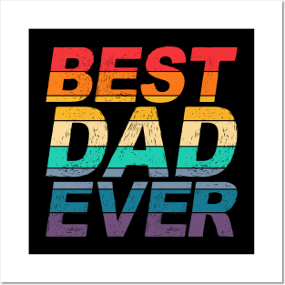 Colorful Best Dad Ever Father's Day Typography Posters and Art